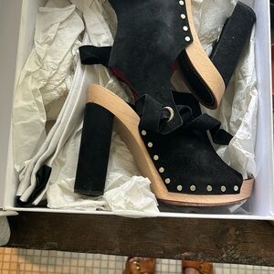 Proenza Schouler Black Suede Heeled Boots